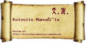 Kolovits Manuéla névjegykártya